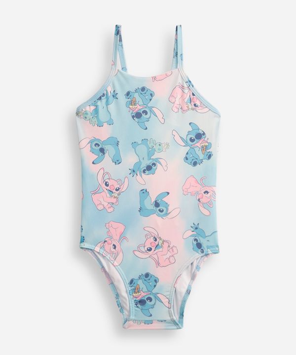 maiô infantil alça fina stitch azul 10