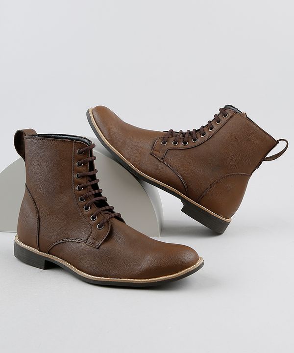 Bota Coturno Masculina Oneself Cano Curto Marrom 38