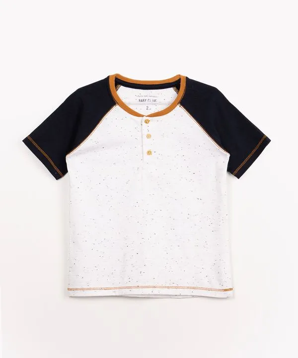 camiseta infantil de algodão botonê manga curta off white 3