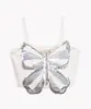 regata juvenil cropped borboleta com paetê off white 12