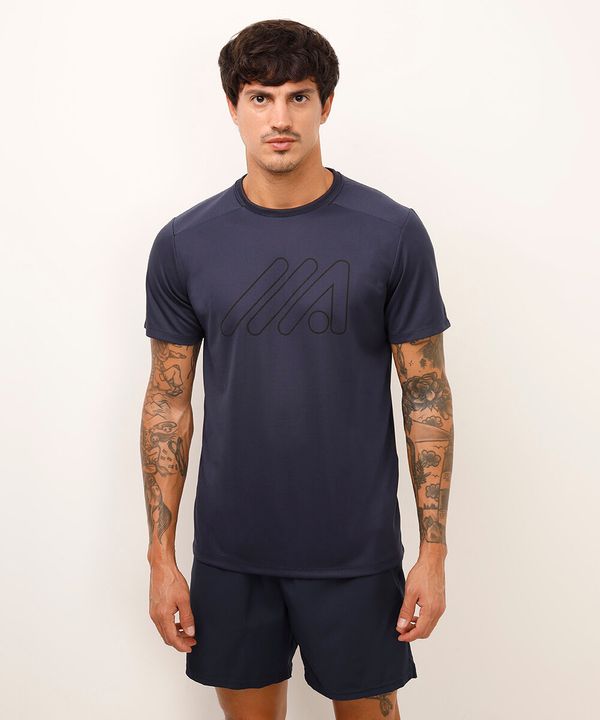 camiseta esportiva manga curta azul G