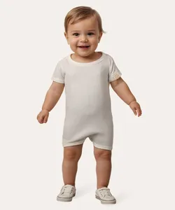 body de algodão infantil manga curta off white 9-12