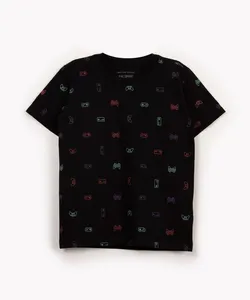 camiseta infantil game manga curta preto 12