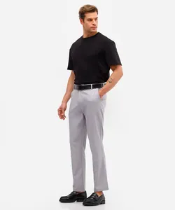 calça reta masculina de alfaiataria cinza 42
