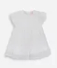 vestido infantil manga curta poá off white 3-6