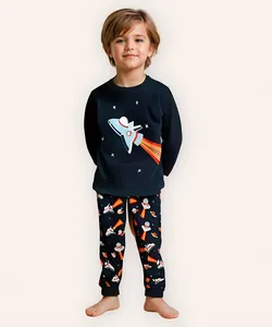 pijama de pelúcia infantil foguete azul 8
