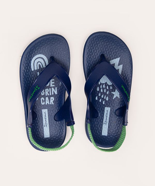 chinelo infantil anatômico soft com elástico ipanema azul 19