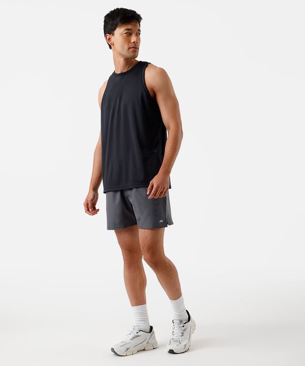 short masculino esportivo cós elástico cinza GG