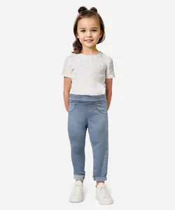 calça legging infantil jeans azul 2