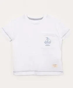camiseta infantil manga curta com bolso off white 5