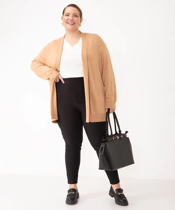calça legging cintura alta plus size preto 52