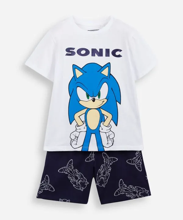 pijama curto infantil de algodão sonic off white 6