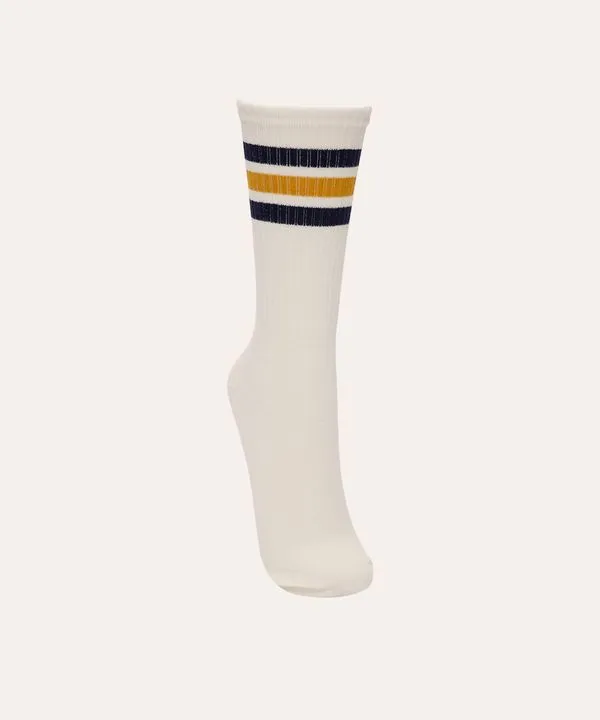 meia cano longo listrada off white 37-40