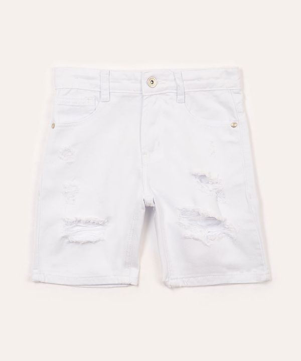 bermuda infantil de sarja destroyed com bolso branco 6