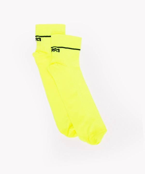 meia de poliamida canelada esportiva amarelo neon 39-43