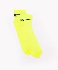 meia de poliamida canelada esportiva amarelo neon 39-43