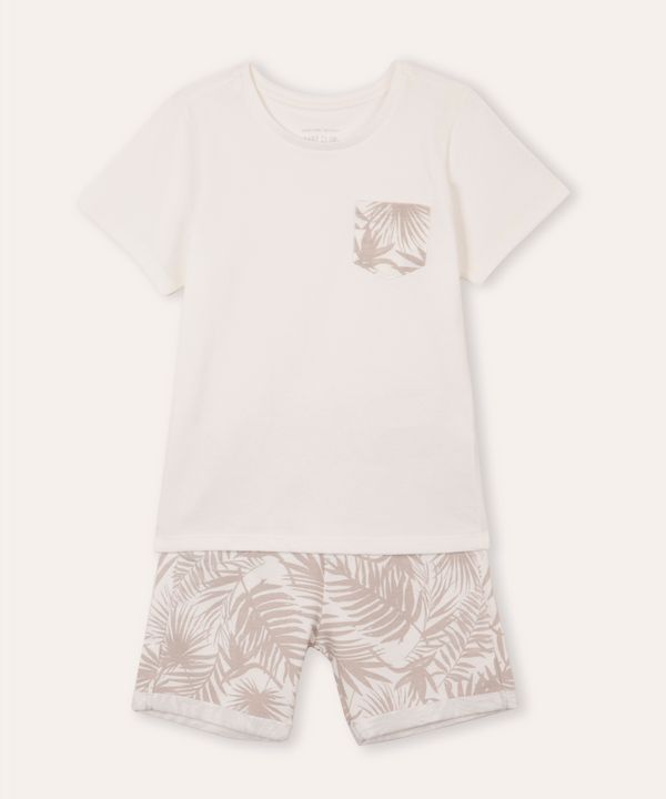 conjunto de algodão infantil folhagens bege 5