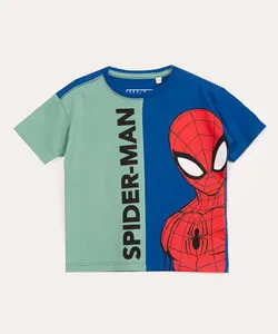camiseta infantil manga curta homem-aranha azul royal 1