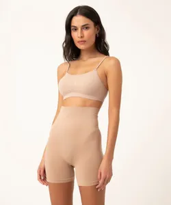 short modelador cós alto sem costura bege M