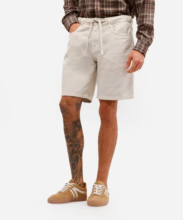 bermuda reta masculina com cordão bege 46