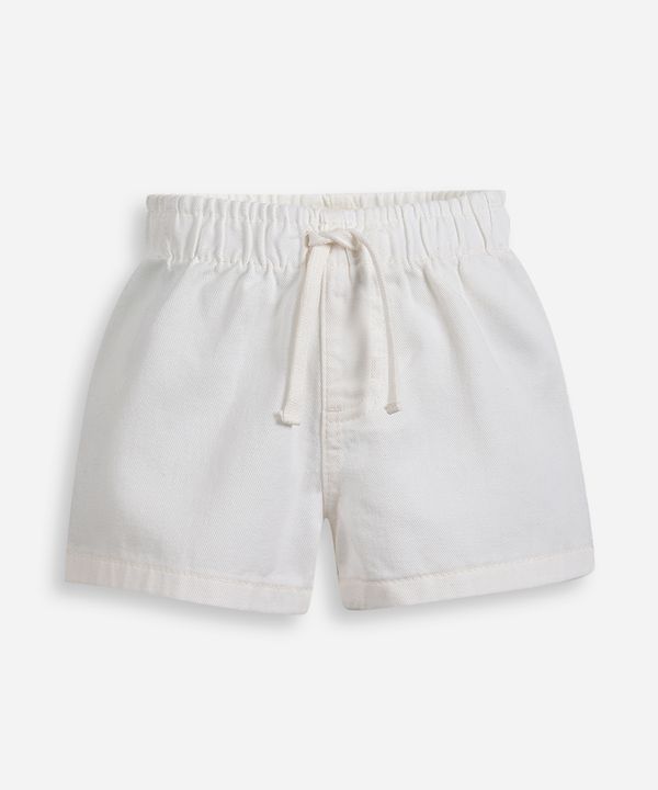 short infantil de sarja cós elástico off white 3