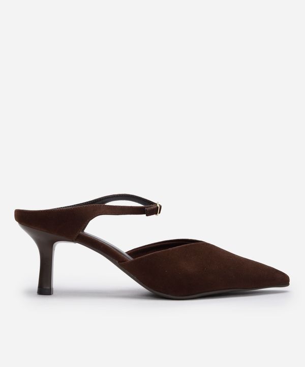 mule scarpin salto fino texturizado oneself marrom 38