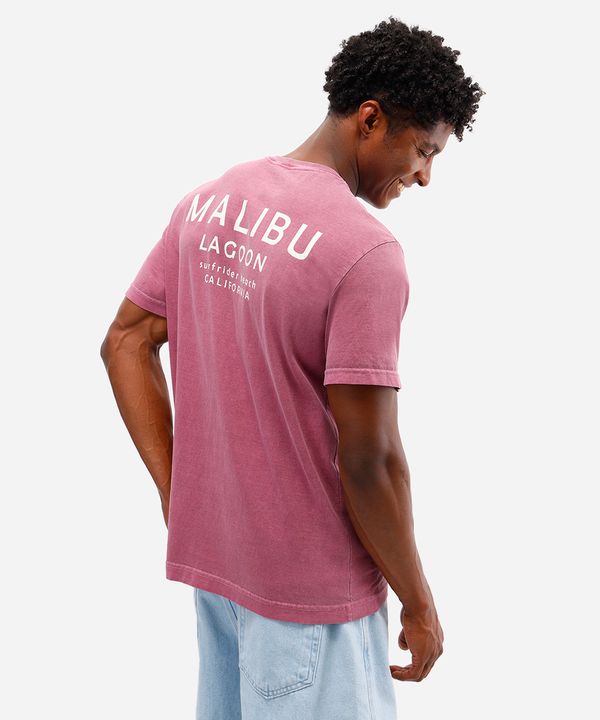 camiseta masculina de algodão manga curta malibu rosa GG