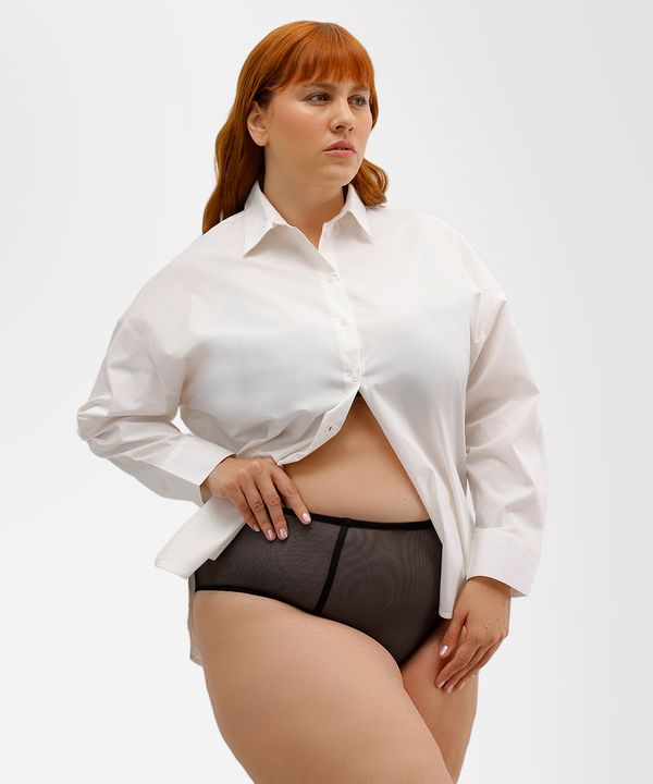 calcinha feminina cintura alta plus size mindset preta GG1