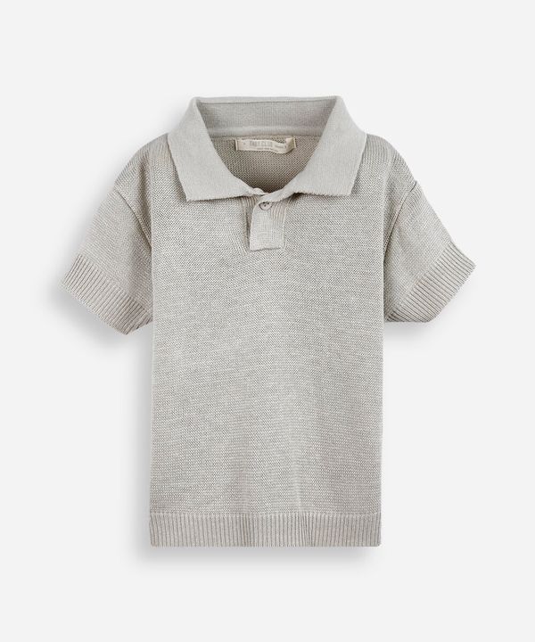 polo infantil de tricot bege 1