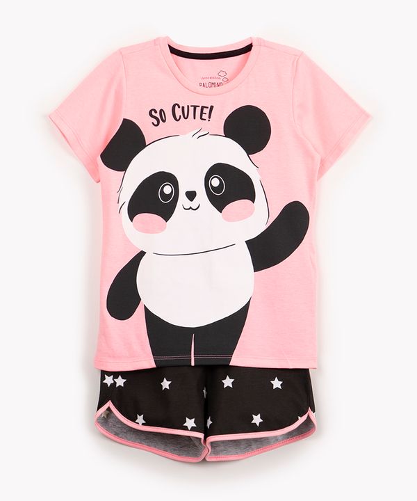 pijama infantil curto panda rosa 6