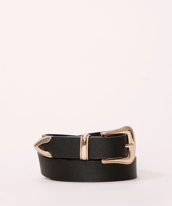 Cinto Médio Western com Ponteira Preto 100CM
