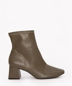 bota cano curto salto bloco médio verniz oneself verde militar 36