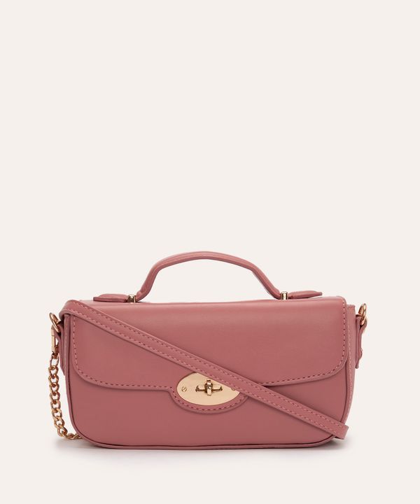 bolsa crossbody alça com corrente rosa UNICO