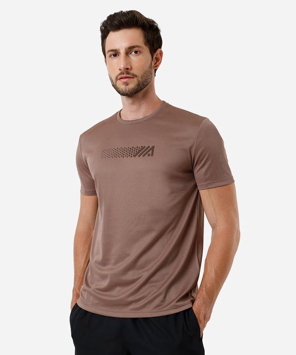 camiseta masculina esportiva manga curta marrom GG