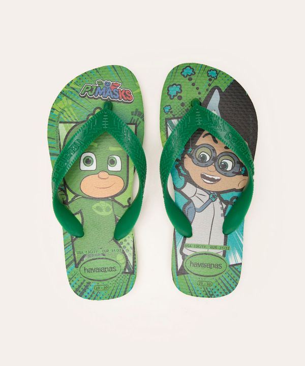chinelo infantil pj masks havaianas verde 27-28
