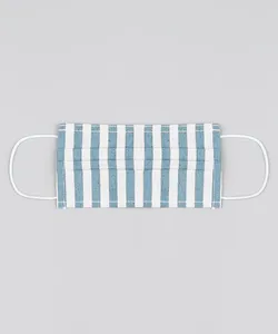 Máscara de Tecido Reutilizável para Proteção Individual Listrada Off White Único