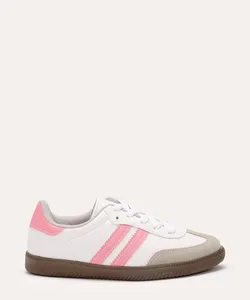 tênis casual infantil com recortes branco 31