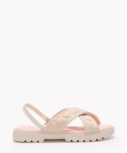 sandália tiras cruzadas corações molekinha off white 32