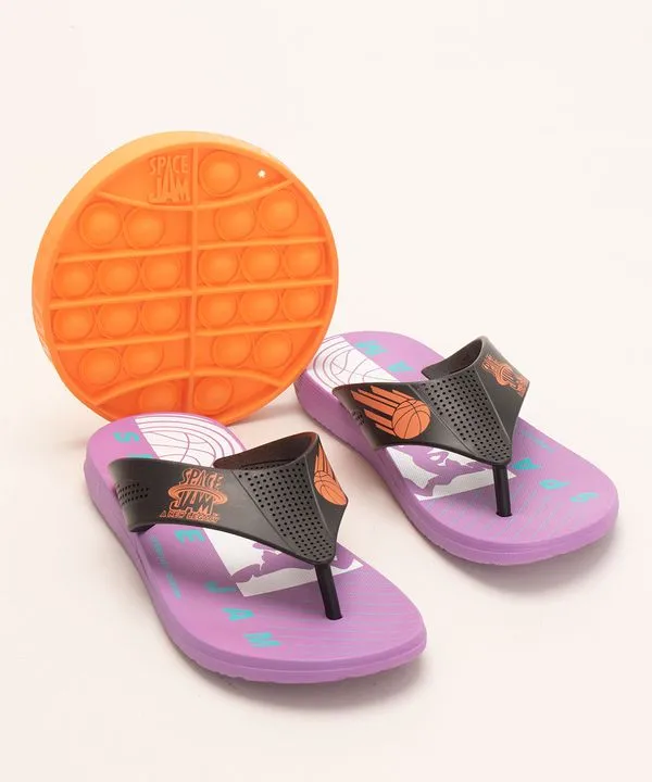 chinelo infantil space jam grendene + pop it lilás 33-34