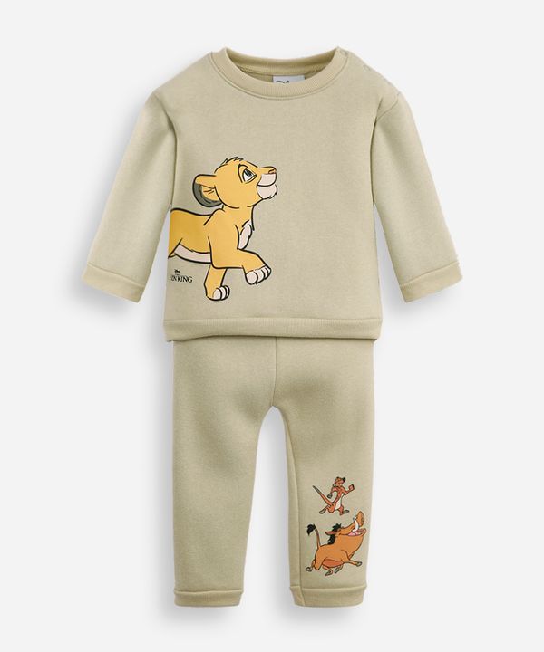 conjunto infantil longo de moletom simba verde 18-24