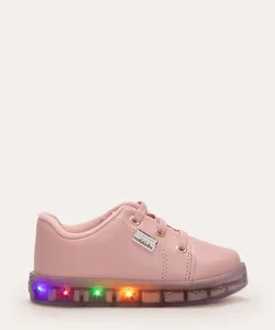 tênis infantil com cadarço molekinha rosa 18