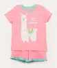 pijama infantil manga curta lhama rosa 8