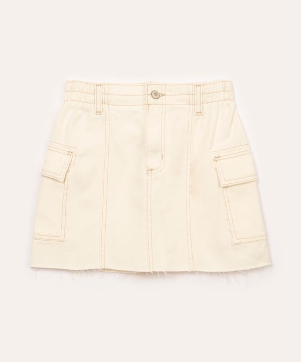 saia de sarja juvenil clochard cargo off white 12