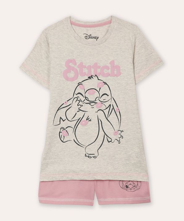 pijama infantil curto stitch rosa 8