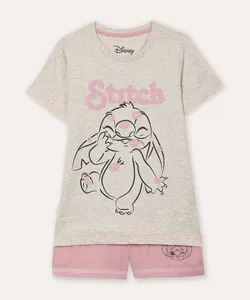 pijama infantil curto stitch rosa 10
