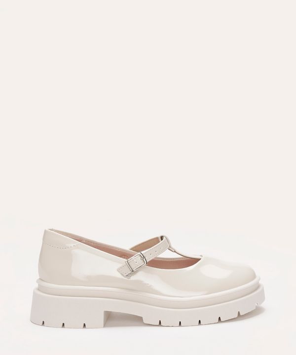 sapato verniz infantil molekinha off white 34