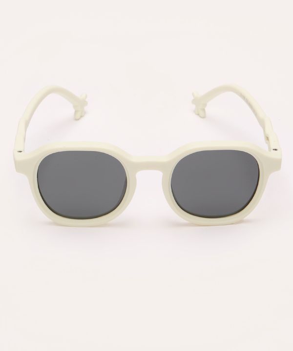 óculos de sol infantil oval com proteção uv nude Único