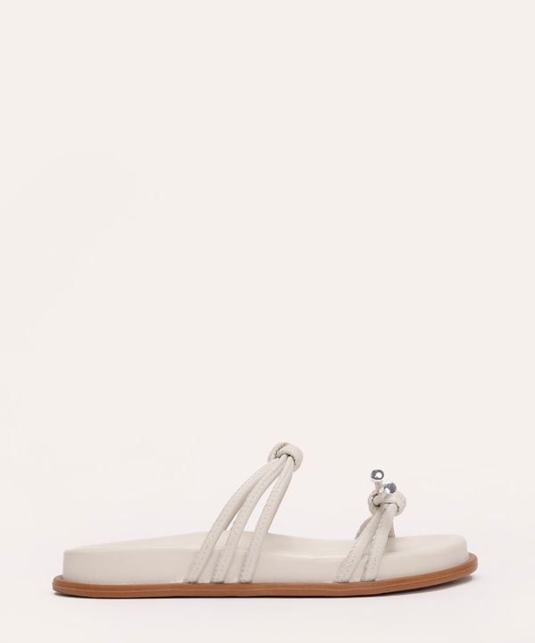 rasteirinha flatform tiras com nó e laço oneself off white 38