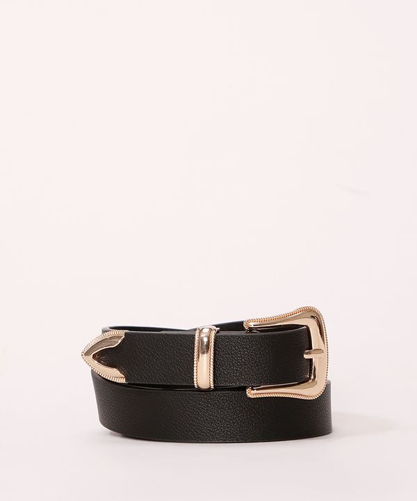 Cinto Médio Western com Ponteira Preto 95CM