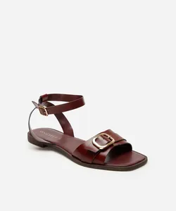 rasteirinha feminina com fivela oneself vinho 38